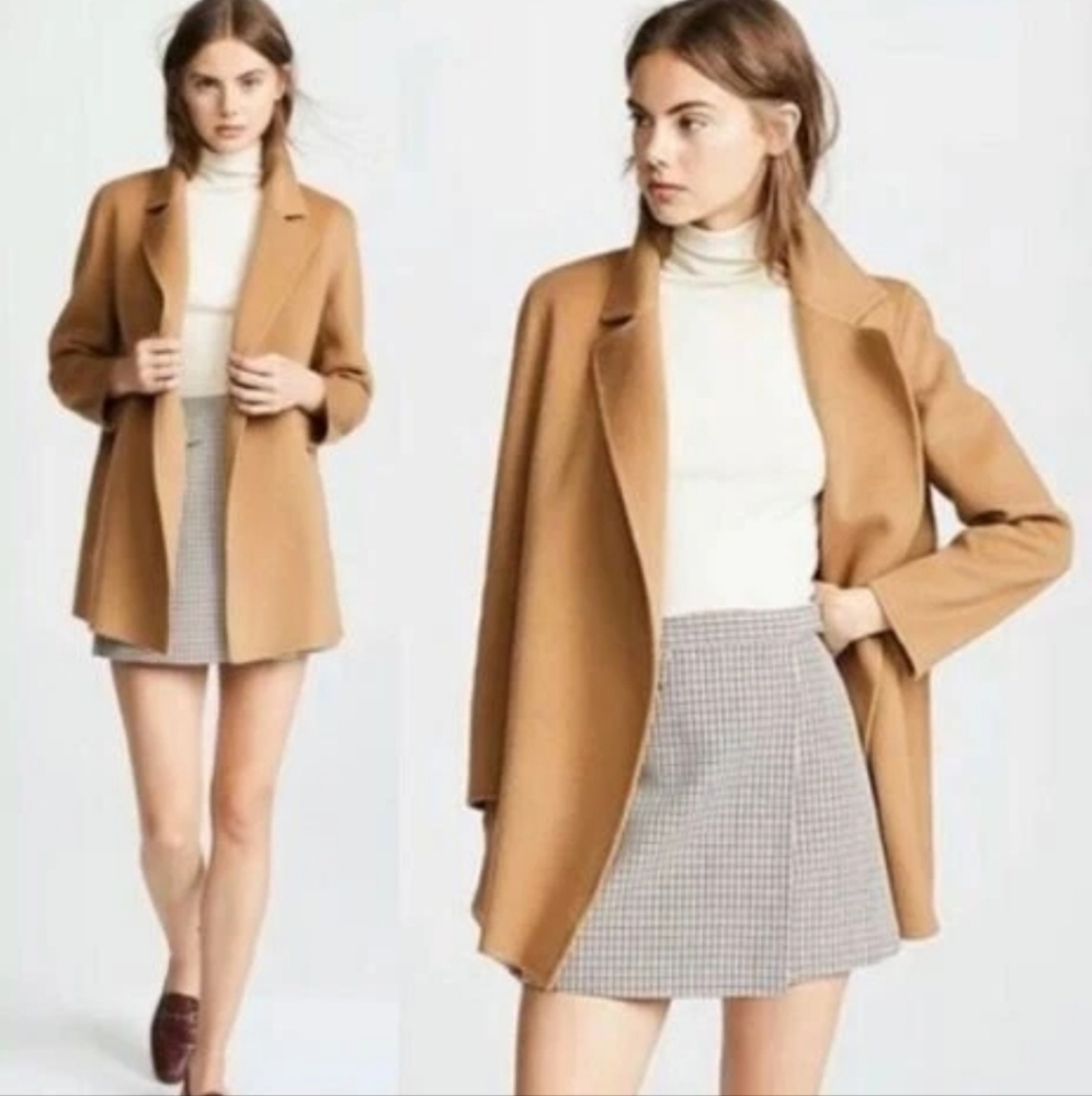 Theory Camel Wool Cashmere Sileena Winsome 2 Jacket Coat Large